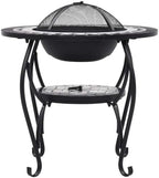 Fire Pit Table, Mosaic Ceramic Square Bowl, Wood Burning Brazier - Image 5