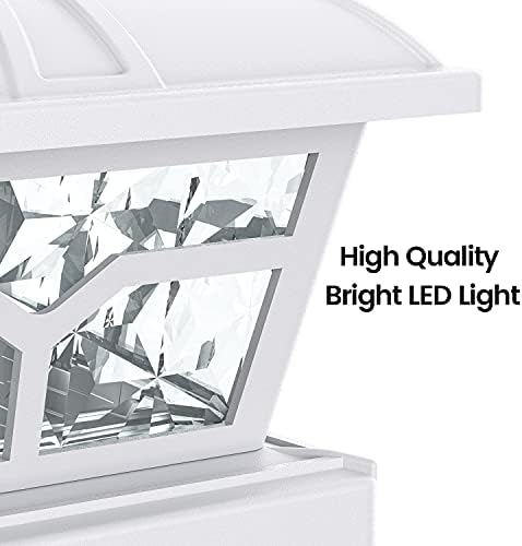 SIEDiNLAR Solar Post Cap Lights Outdoor 2 Modes, 10 Pack, White, Warm/White - Image 6