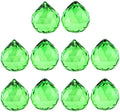 Queenbox 10pcs 30mm Crystal Suncatcher Prism Ball Rainbow Hanging Pendants Maker with Hole for Chandelier Feng Shui Window, Dark Green by Queenbox