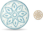 2 Pack Geometric Stepping Stones, 10” Round Cement Garden Path Stones, Mandala Mosaic Tile Design for Outdoor Patio Decor, Non-Slip & Weather-Resistant Fall Garden(Blue) - Image 4