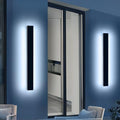 2 Pack 47.2inch Long Linear Outdoor Wall Light, 6000K Cold White Modern Wall Mounted Sconce, IP65 Waterproof, 42W, Black Exterior Lighting Fixture for Garage, Patio, Porch, Garden by Daoseolo