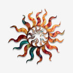 Sun Metal Wall Art Rustic Steel Plaque Colorful Celestial Decor for Garden Patio Porch Living Room Indoor Outdoor Hanging Ornament Home Sculptures (16 Inch) - Image 2