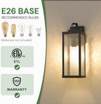 Outdoor Wall Lights, Exterior Lighting Fixtures with Water Ripple Shade 16" - Image 6