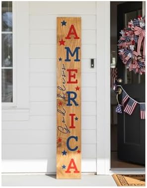 Calloway Mills 118835907 God Bless America Porch leaner, 59" x 7.25" - Image 3