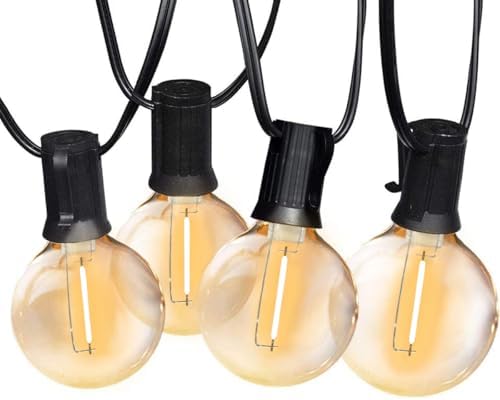 SUNTHIN 48FT Outdoor String Lights with 25 G40 LED Bulbs (1 Spare) by SUNTHIN
