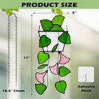 Plant Stained Glass,Stained Glass Window Hanging,Real Handmade Suncatcher,Artificial Green Plants Decor for Women Mom Grandma Plant Lovers,Sun Catcher for Home Windows - Image 3
