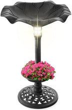 Best Choice Products Bird Bath W/Solar Light & Planter - Black by BestChoiceProducts