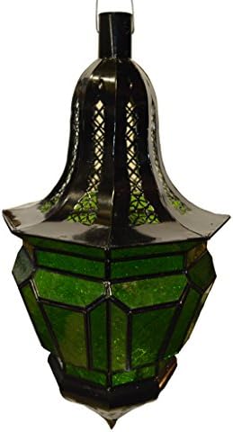 Moroccan Lantern Chandelier Handmade Wrought Iron Hanging Decorative Multicolored Glass X-Large - Image 4