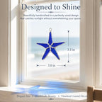 Stained Glass Cobalt Blue Starfish 3in Suncatcher Set of 5, Room Decor - Image 4
