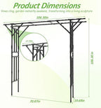 Garden Arch Trellis 106.3"L*106.3"H Sturdy & Rustproof Large Flat Top Arbor - Image 2