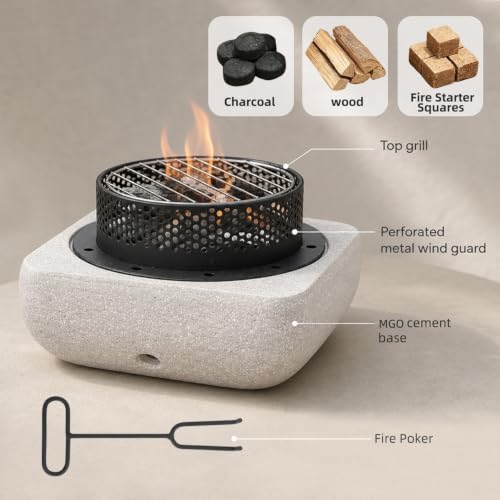Tabletop Fire Pit Mini Fire Bowl for Outside Patio 11.42" - Image 4