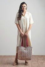 Maison d' Hermine Shopping Bags Cotton Quilted Tote Bag with Zipper Pockets - Image 3