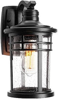 Darkaway Outdoor Porch Lights Wall Mount, Outdoor Light Fixtures Sconces Wall Lighting with Seeded Glass Waterproof Exterior Lights for Patio Yard House Hallway Doorway Garage(1 Pack, Black) by Darkaway