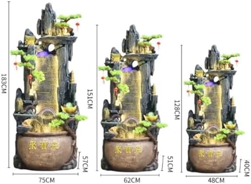 Cascading Rock Outdoor Water Fountain Rockery Water Decoration, Living Room Courtyard Water Circulation Fountain Landscape, Office Decoration Fish Tank for a Calming in Outdoor(S) - Image 2