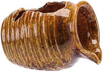 Pond Spitter Ceramic Jug Water Fountain Garden Outdoor Water Feature Planter Plant Flower Pot Jar Fish Tank Cave Waterfall Backyard Water Feature Outside Decoration Hydroponic Vase (Retro Yellow) by QianShi