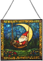 Moon Swinging Gnome Stained Glass Suncatcher – Square Hanging Window Panel for Home or Greenhouse – Whimsical Glass Art Gift for Garden Lovers, Christmas, Halloween, Father Days npNIdd by Custom