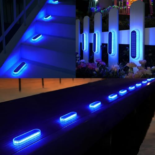 Blue Solar Lights Outdoor Waterproof Boat Dock Deck Step Solar Powered - Image 6