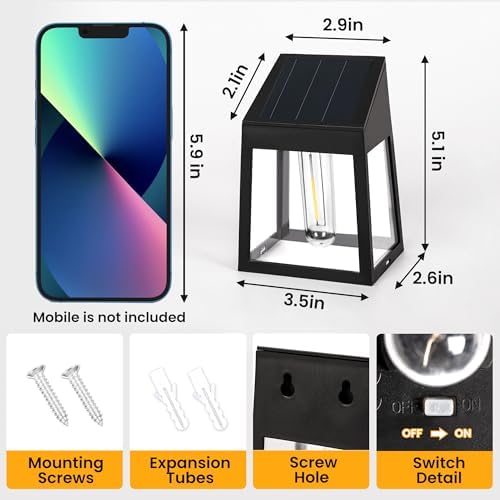GIGALUMI Solar Fence Lights, 8 Pack Fence Outdoor Waterproof Lights Solar Powered, Warm White Yard Decorations for Garden, Post, Front Door, Backyard, Porch, Deck - Image 2