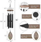 Personalized Sympathy Wind Chime, in Memory for Loss of Loved Dad/Mom, Sympathy Gifts, Memorial Wind Chimes, Deep Tone Wind Chimes Outdoor - Image 2