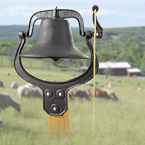 Cast Iron Dinner Bell Large Outdoor Church School Bell Dinner Bells for Outside Farmhouse Vintage Style Church Bells with Clear and Bright Sound by iMeshbean