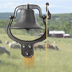 Cast Iron Dinner Bell Large Outdoor Church School Bell Dinner Bells for Outside Farmhouse Vintage Style Church Bells with Clear and Bright Sound by iMeshbean