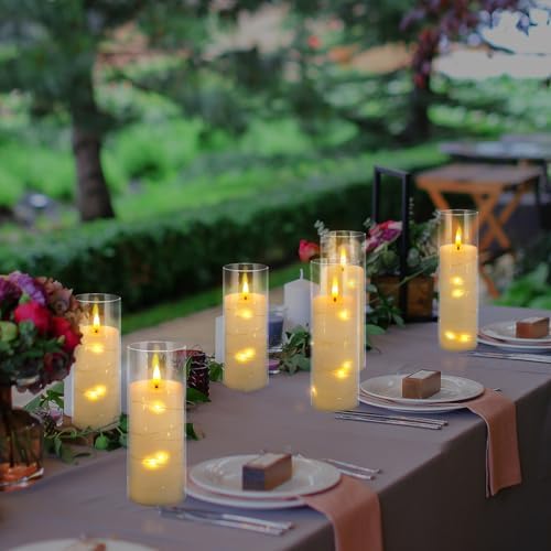YOROXRG 24 Pack Christmas Decoration Flickering Flameless Candles,Battery Operated Candles,LED String Lights LED Candles for New Year, Home Decor, Parties,Wedding(D2.2 xH 5" 6" 7") (White) - Image 4
