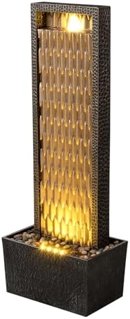 Kalona Outdoor Waterfall Fountain, Large Outdoor Water Fountain for Garden & Patio, 35.8" Tall Resin Waterfall Feature with LED Lights - Image 6