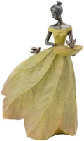 DiliComing Large Garden Fairy Statue Bird Feeder & Bird Bath - 23-Inch Resin Outdoor Yard Decor Angel Statue, Decorative Girl Sculpture for Garden, Lawn, Patio Yellow by DiliComing