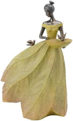 DiliComing Large Garden Fairy Statue Bird Feeder & Bird Bath - 23-Inch Resin Outdoor Yard Decor Angel Statue, Decorative Girl Sculpture for Garden, Lawn, Patio Yellow by DiliComing