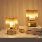 Battery Operated Lamp Timer, Cordless Table Lamp for Shelf Decor, Stripe by MJPREMIER