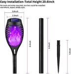 8P Purple Flickering Flame Halloween Solar Lights for Halloween Decorations - Image 6