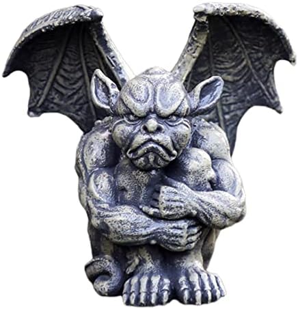 Gargoyle Gothic Statue, Polyresin Yard Flower Decor Sculpture, Indoor Outdoor Office Lawn Desktop Decorations (Hug Knees) - Image 2