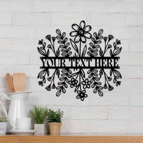 MeMate Custom Name Garden Sign - Metal Flowers Art Decoration, Personalized, 8-24 Inches, Housewarming Gift - Image 5
