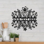 MeMate Custom Name Garden Sign - Metal Flowers Art Decoration, Personalized, 8-24 Inches, Housewarming Gift - Image 5