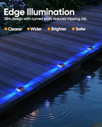 DetarZinLED Blue Solar Dock Lights for Outside IP68 Waterproof Led 8 Pack - Image 4