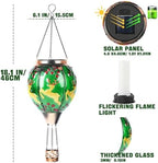 Solar Powered Hot Air Balloon Lantern - Reindeer Glass Lantern, Simulated Flickering & Dancing Flame, Outdoor Hanging Yard Light Waterproof IP65 for Patio Lawn Porch Christmas Decor Gift - Image 6