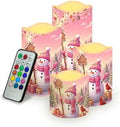Snowman Cardinal Color Changing Electric Candles, 4 Pack by Uorisanigo