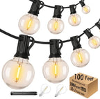 100FT Outdoor Globe String Lights LED Waterproof G40 String Lights Connectable with 52 Shatterproof Bulbs Dimmable Patio Lights String for Bistro Backyard Gazebo Lights - Image 2