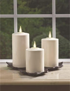 Xodus Battery Operated Pillar Candles, Daily 6h Timer, 4",5",6" 3-Pack - Image 3