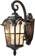 DEWENWILS 17.7" Outdoor Wall Lights, Black Roman Waterproof Porch Lantern by DEWENWILS