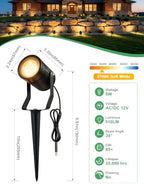 LED Landscape Spotlights 2 Pack 12V Low Voltage Outdoor Up Lighting - Image 2