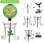 10 Inch Solar Glass Gazing Ball with 9.4" H Metal Stand - Image 5