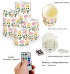Yellow Pink Rose Flickering Flameless Candles Pillar LED Candles with Remote and Timer Set of 4 Color Changing Battery Operated Candles for Valentines Home Wedding Birthday Decoration - Image 3