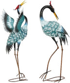36.8" Metal Crane Statue, Blue Heron Decor Handcrafted - Image 2