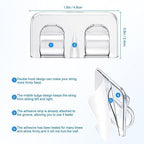 Hetyue Hooks for Outdoor String Lights Clips: 66Pcs Heavy Duty Light Hook with Waterproof Adhesive Strips - Outside Clear Cord Holders for Hanging Christmas Lighting - Outdoors Sticky Clip - Image 3