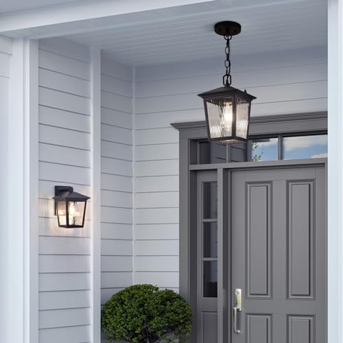 Outdoor Pendant Light, Black Outdoor Porch Hanging Light fixtures - Image 2