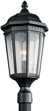 Kichler Courtyard Outdoor Post Light, Textured Black - Image 5