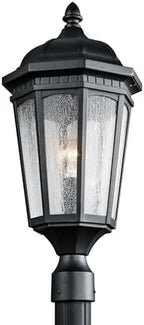 Kichler Courtyard Outdoor Post Light, Textured Black - Image 5