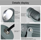 10W Landscape Lamp - AC85-265V Long Range LED Beam Light, Rotation Spot Lights, IP65 Waterproof Narrow Beam Spotlight, Outdoor Architectural Decorative Lighting(Blue,10W(85-265V)) - Image 3