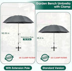 OAOA innovation 2-in-1 Garden Kneeler with Umbrella, Kneeling Bench & Grey Umbrella, Portable Stool 330lb Capacity, Garden Tools Bag with Bottle Holder, Gardening Gift for Men Women Seniors - Image 5